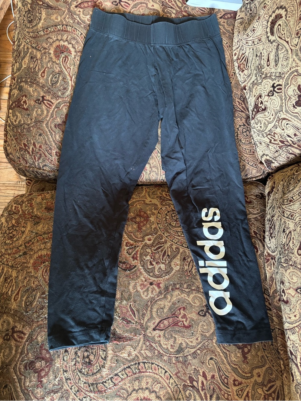 Adidas Black Leggings with White Logo